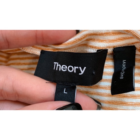 Theory Insar Linen-Blend Stripe Tank - Picture 5 of 5